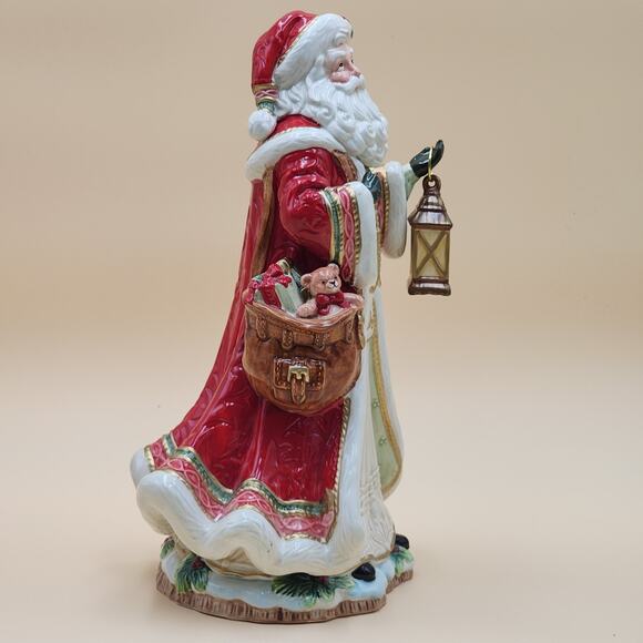 Fitz & Floyd Crimson Holiday Santa Studio 13" Figurine W/ Lantern Original Box - Picture 8 of 16